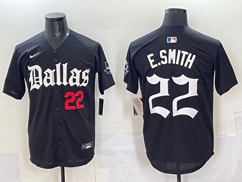 Men 2025 Nike Dallas Cowboys #22 E.Smith Black 5th generation Joint Name Limited NFL Jersey 08->dallas cowboys->NFL Jersey